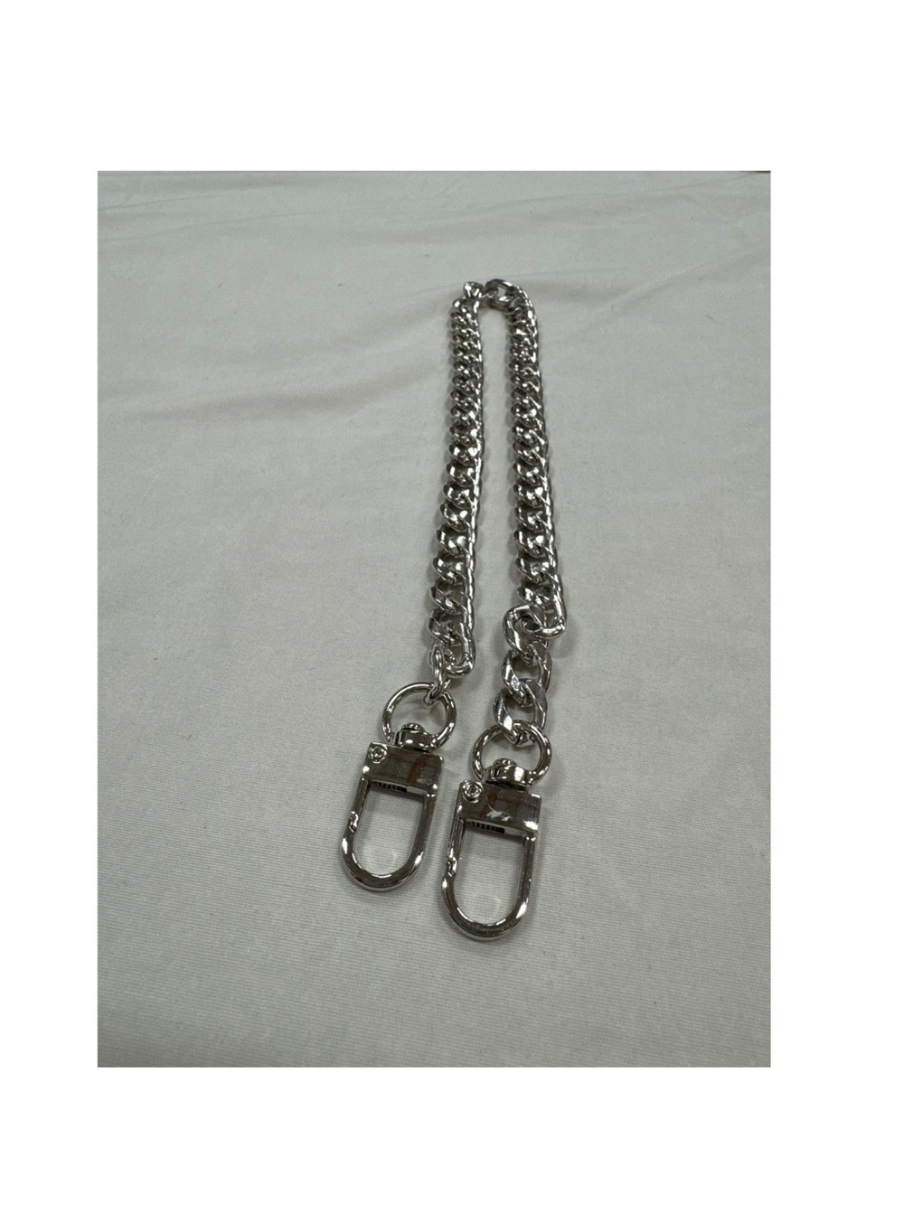 Silver Chain Strap with Lobster Clasps. 15.5”